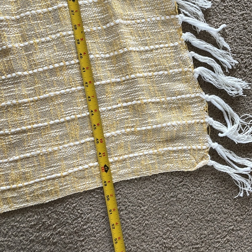 Artisan NY Home Yellow Loose Knit Decorative Throw Blanket Cozycore Scandi Boho - Picture 7 of 8